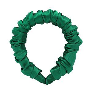 Ruched Head Band,  Emerald Green Satin Headband